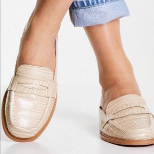3/$15 with Discounted Shipping - ASOS Wide Fit Beige Crocodile Mules